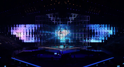 Así es el escenario de eurovision 2014 en acción.