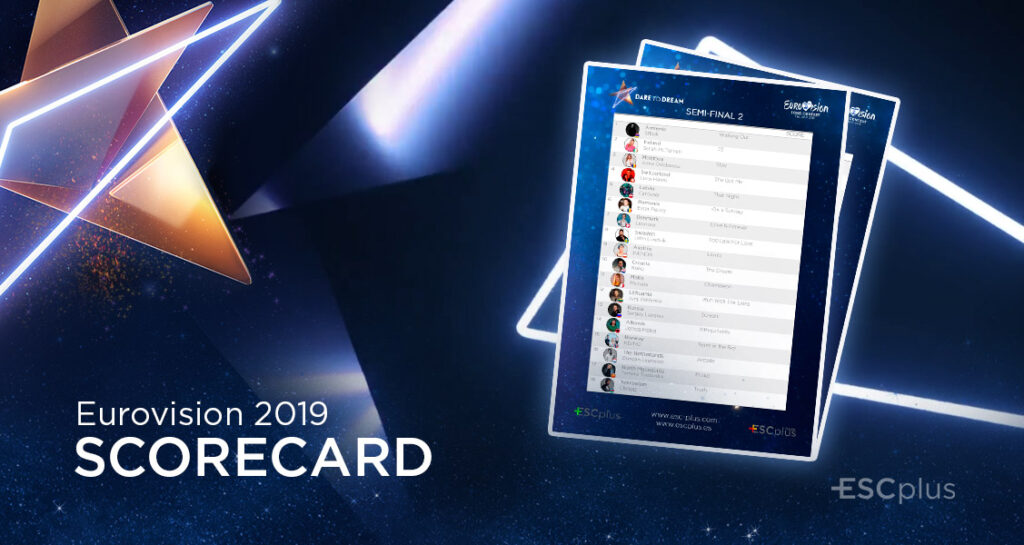 Descarga el scorecard de la segunda semifinal de Eurovisión 2019
