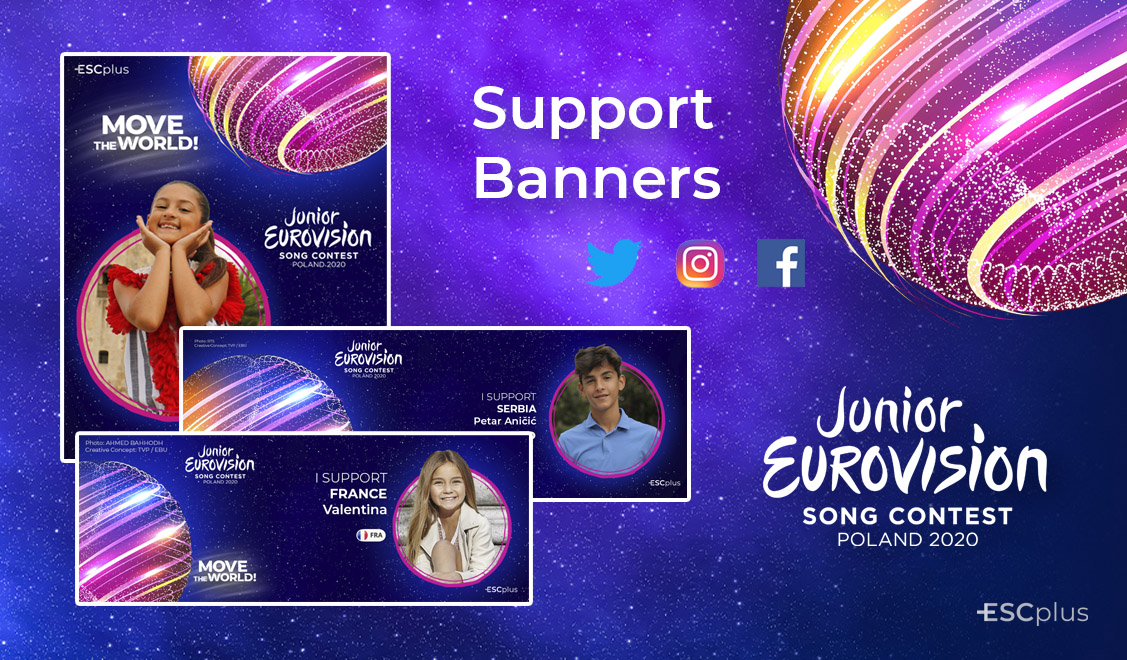 ¿Quieres apoyar a tu país favorito de Eurovisión Junior 2020? ¡Descarga ya nuestros banners de apoyo!