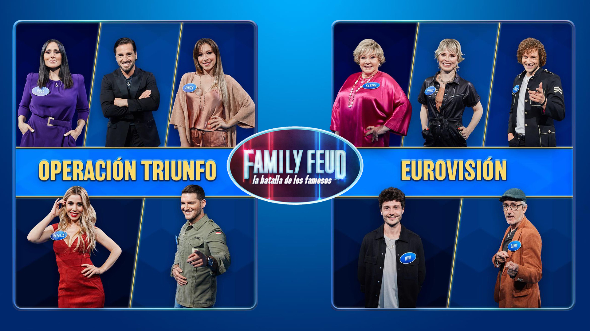 Antena 3 enfrenta esta noche a concursantes de OT1 y Eurovisión en una nueva entrega de «Family Feud»