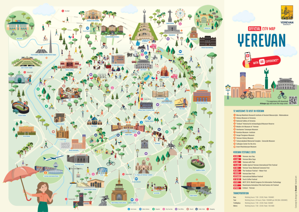 Mapa ilustrado de Ereván, capital de Armenia | Imagen: VisitYerevan