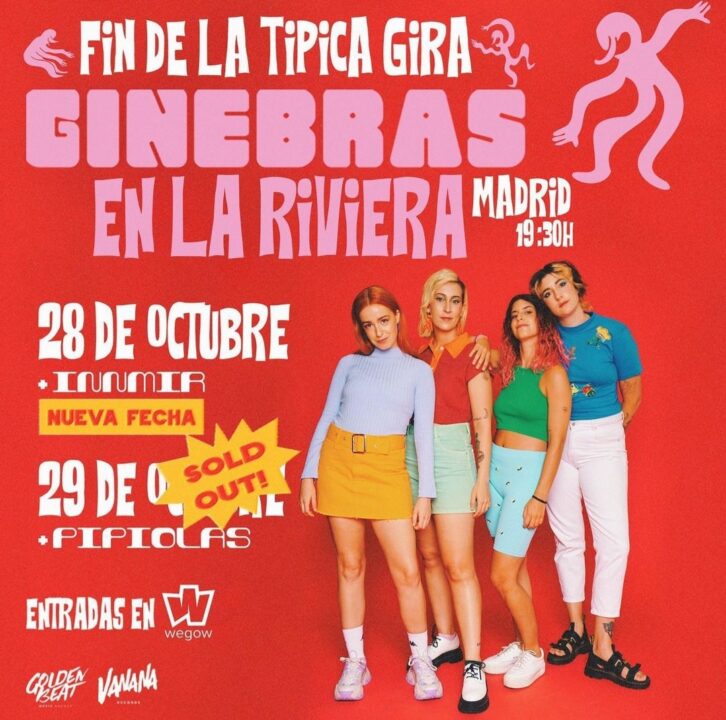 Cartel de las "Ginebras" en La Riviera 2022 (Instagram @ginebrasbanda, 2022) 