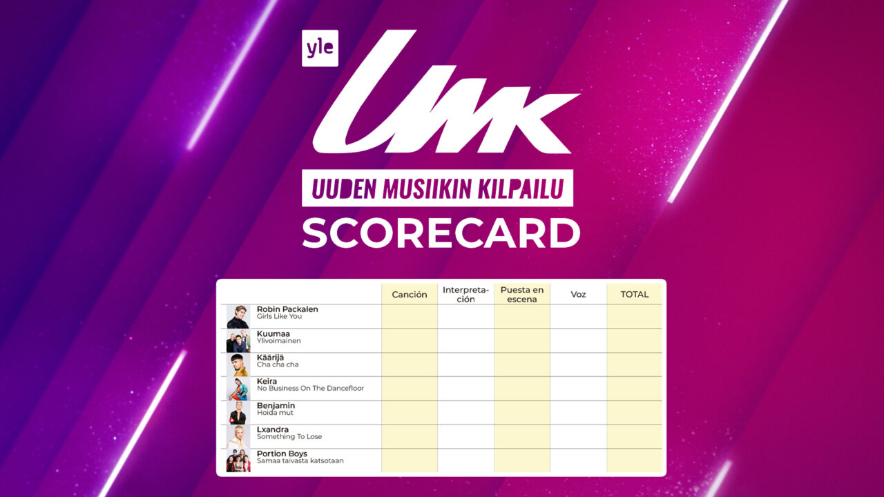 ¡Descarga la scorecard de la Gran Final del UMK finlandés y conviértete en jurado profesional del concurso!