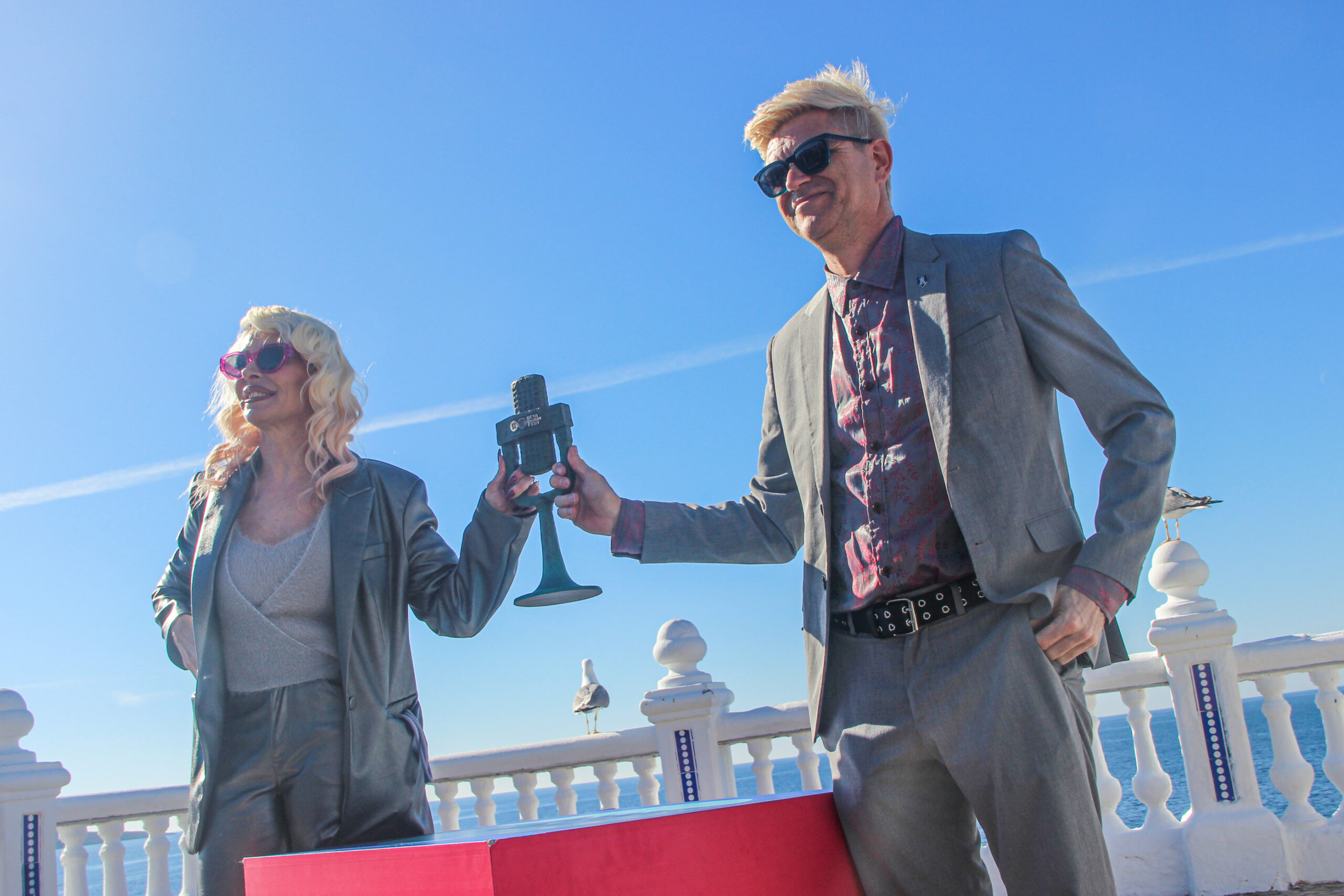 Nebulossa en la rueda de prensa tras su victoria en el Benidorm Fest 2024, Mirador del Castillo de Benidorm. Foto: Miguel Pons