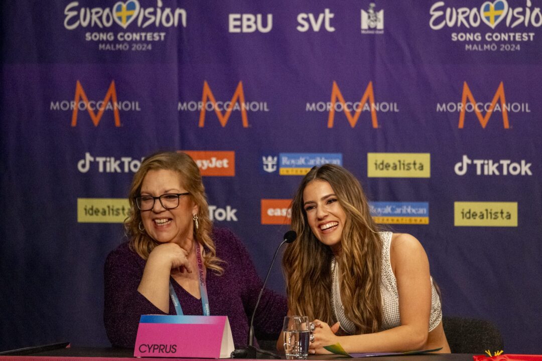 Silia Kapsis en la rueda de prensa tras la 1ª semifinal / Sarah Louise Bennett - EBU