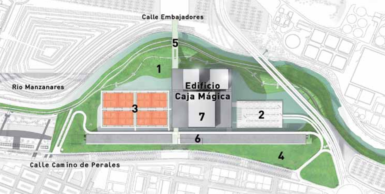 Plano general del complejo de la Caja Mágica de Madrid | Madrid Destino