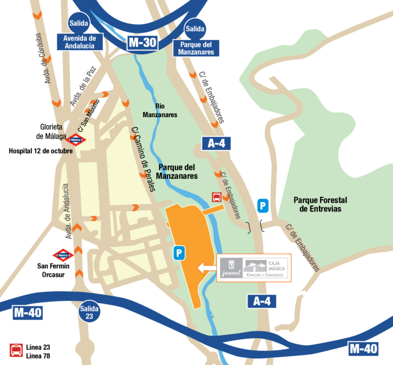 Comunicaciones y transporte público del complejo de la Caja Mágica de Madrid | Madrid Destino