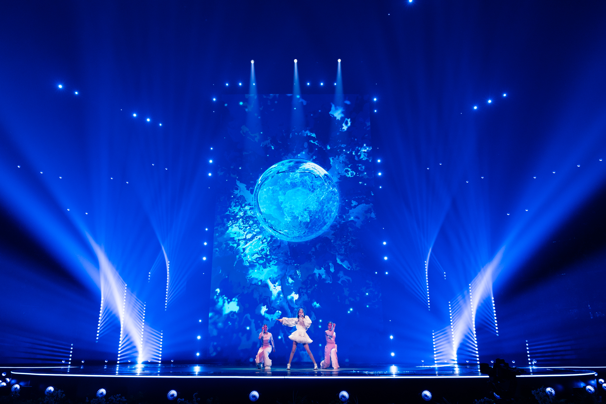 Maria Pissarides (Chipre) en su primer ensayo individual en Eurovisión Junior 2024 | Imagen: Corinne Cumming - EBU