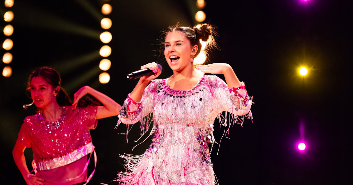 Enya Cox Dempsey (Irlanda) en su primer ensayo individual en Eurovisión Junior 2024 | Imagen: Corinne Cumming - EBU