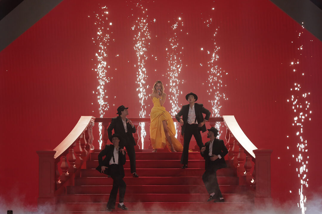 Celine Van Hee en la segunda semifinal del Benidorm Fest 2025, Palau d’Esports l’Illa de Benidorm | Foto: RTVE