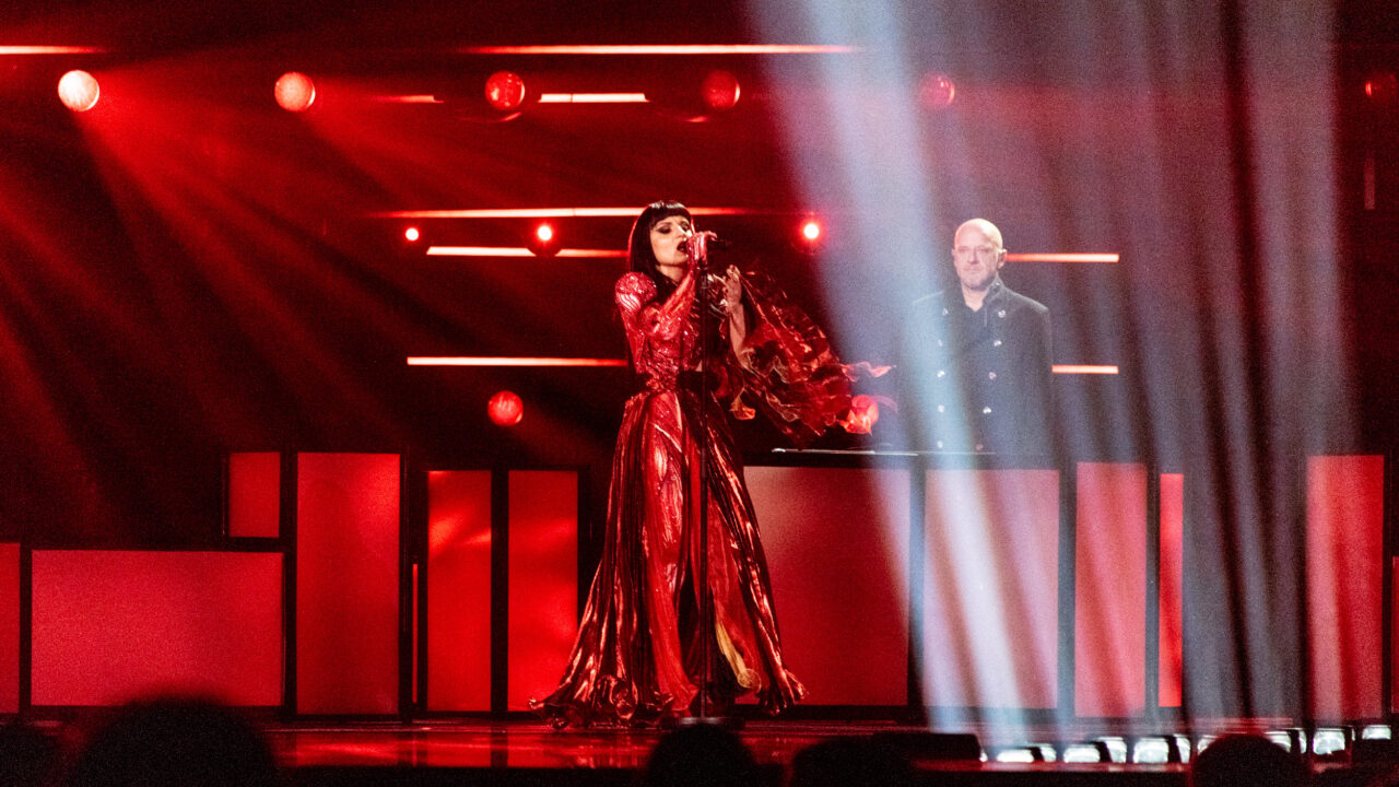 Shkodra Elektronike (Albania) en el jury show de la primera semifinal de Eurovisión 2025 / Iván Trejo