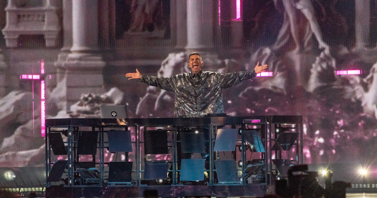 Gabry Ponte (San Marino) en el jury show primera semifinal de Eurovisión 2025 / Iván Trejo