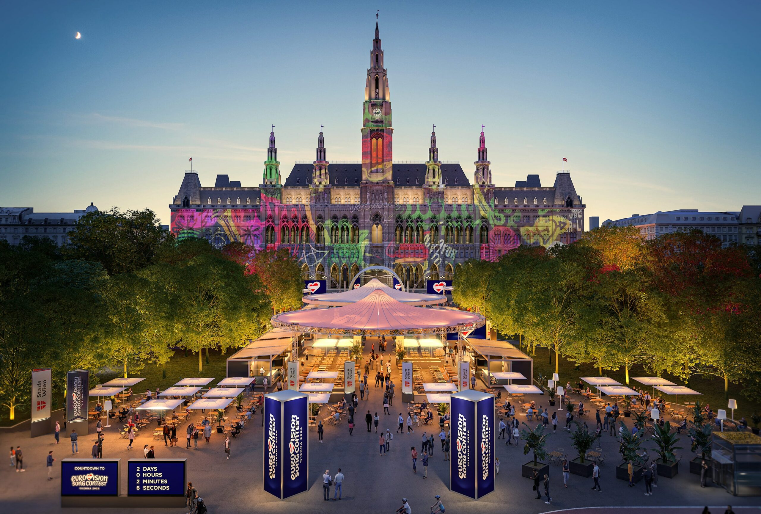 Diseño de la Eurovision Village de Viena | ZOOMVP.AT