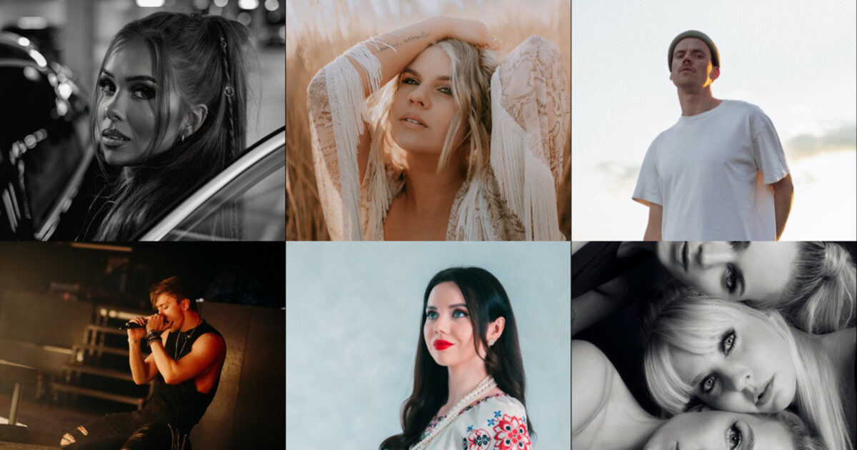 Grete Paia, NOËP, Marta Pikani, OLLIE, Uliana Olhyna y Vanilla Ninja, participantes del Eesti Laul 2026 | ERR