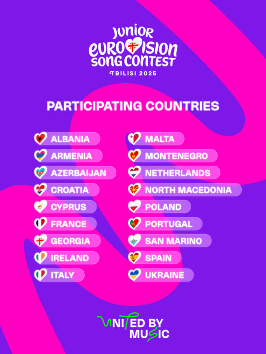 Lista oficial de participantes en Eurovisión Junior 2025 | EBU