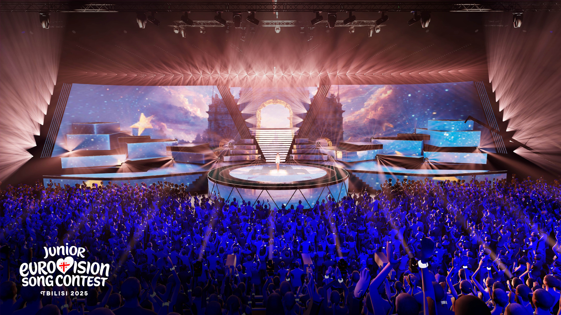 Boceto del escenario de Eurovisión Junior 2025 | Imagen: GPB