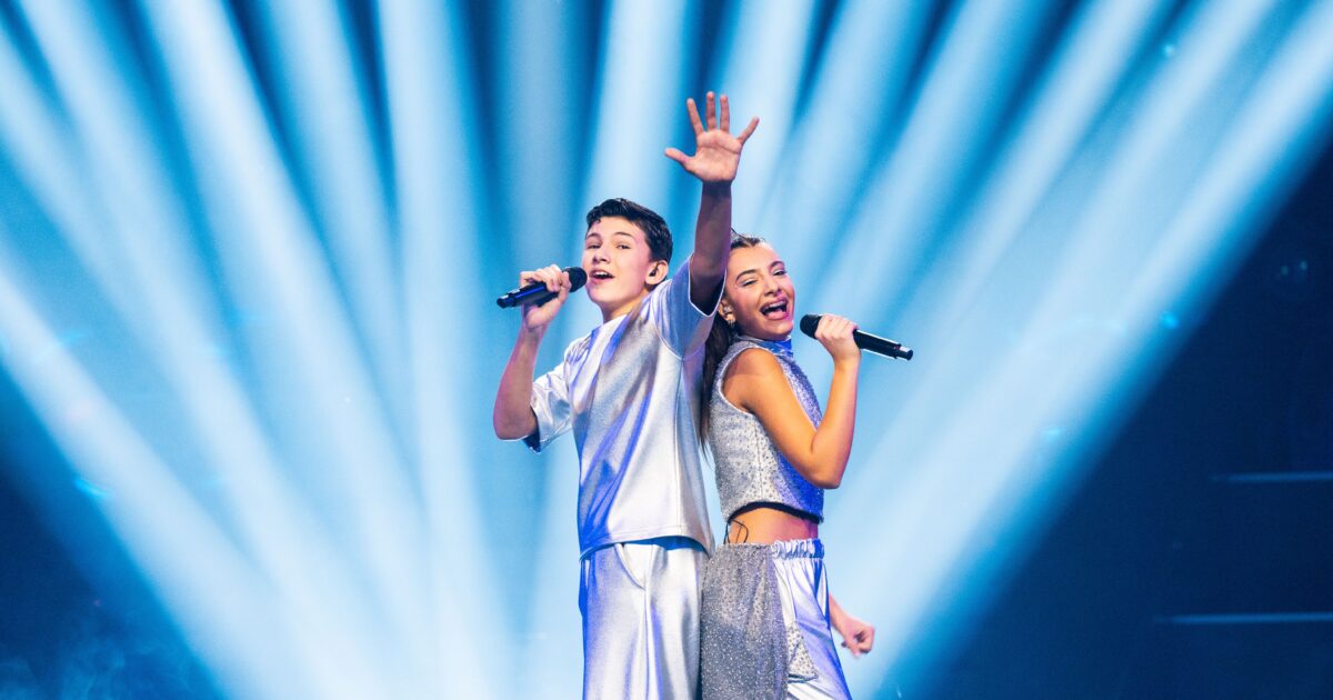 Rafaella Panteli y Christos Georgiou, representantes de Chipre en Eurovisión Junior 2025 | Imagen: Corinne Cumming - EBU