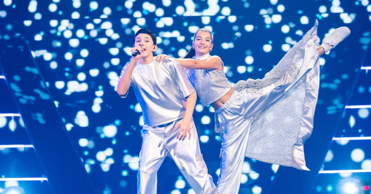Rafaella Panteli y Christos Georgiou (Chipre) en su primer ensayo individual en Eurovisión Junior 2025 | Imagen: Corinne Cumming - EBU