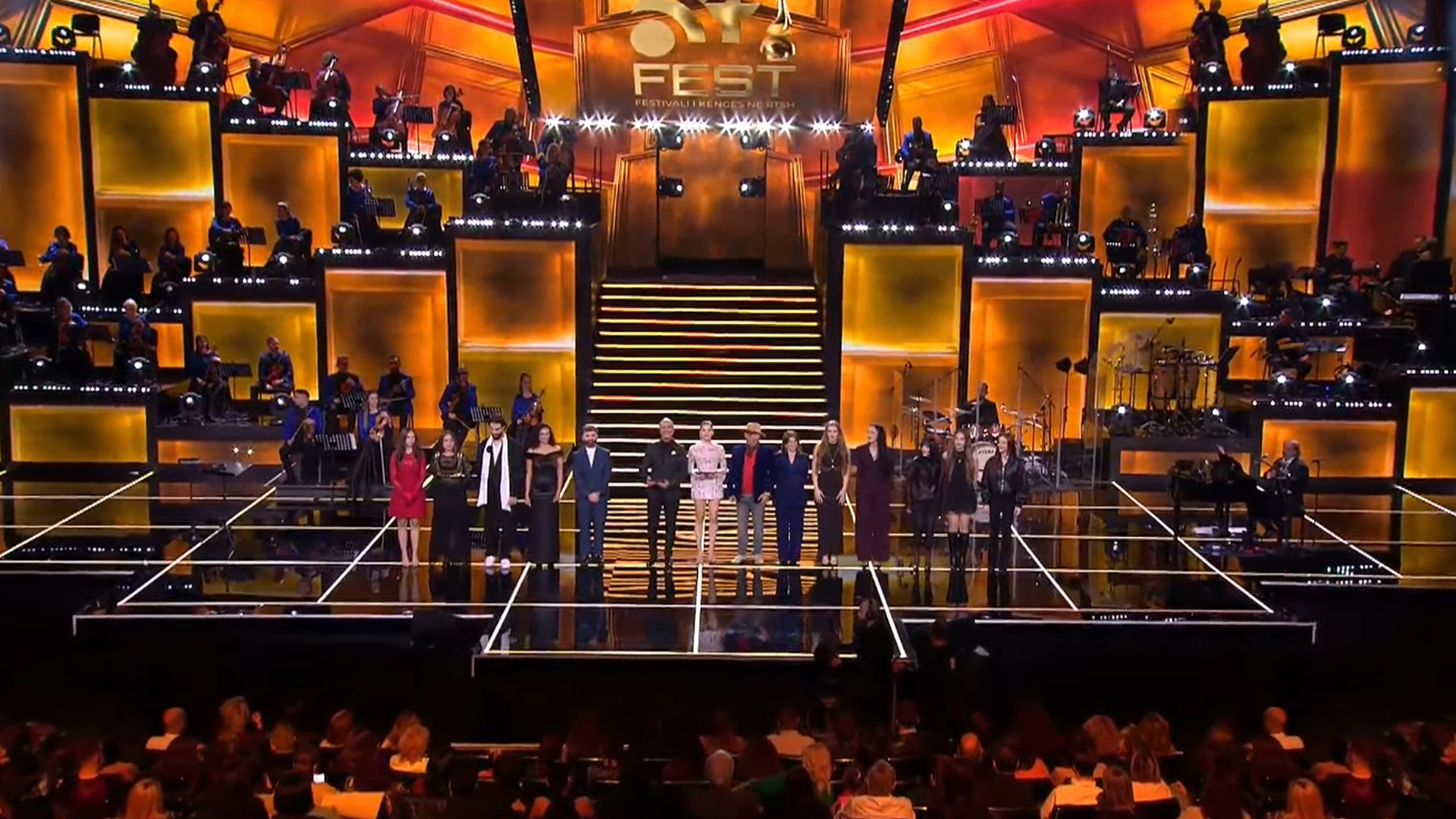 Escenario del Festivali i Këngës 64 en el Palacio de Congresos de Tirana | Imagen: RTSH