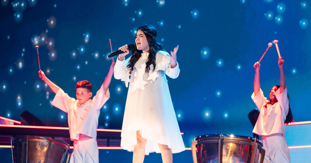 Anita Abgariani (Georgia) en su primer ensayo individual en Eurovisión Junior 2025 | Imagen: Corinne Cumming – EBU