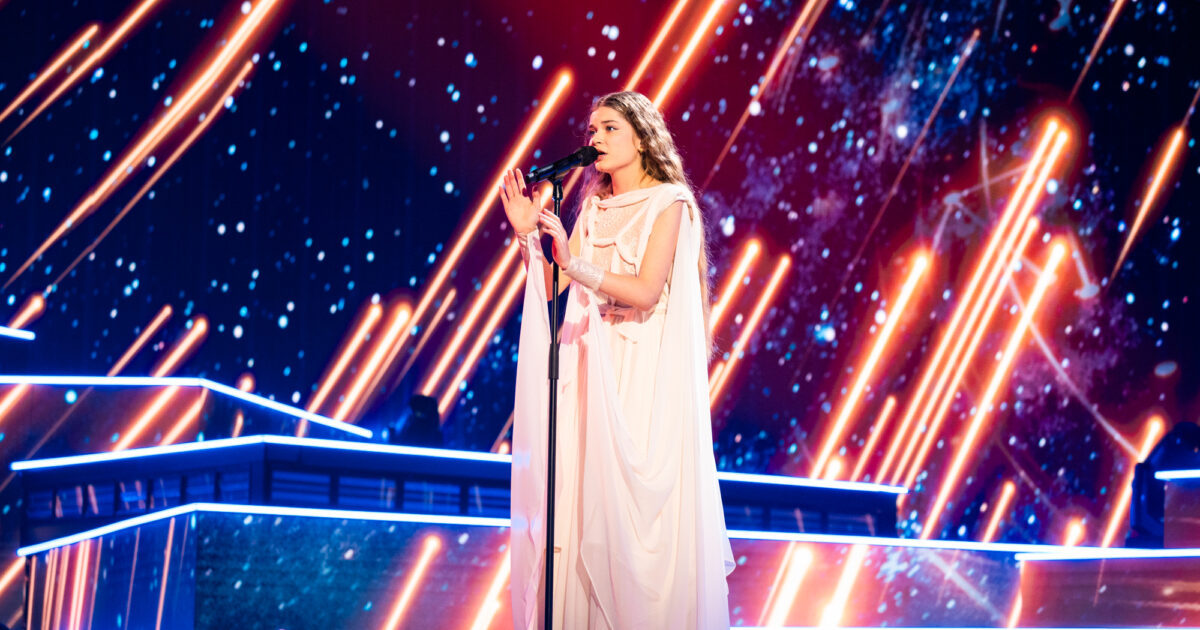 Nela Mancheska (Macedonia del Norte) en su primer ensayo individual en Eurovisión Junior 2025 | Imagen: Corinne Cumming - EBU