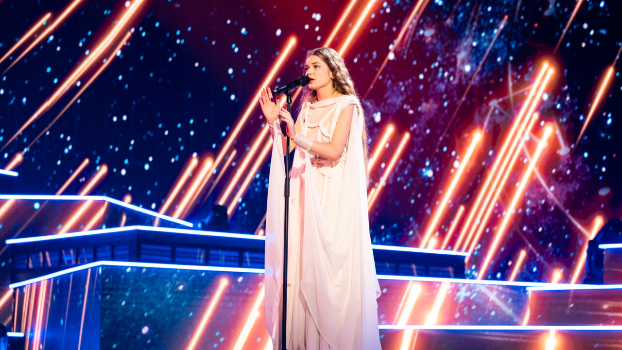 Nela Mancheska (Macedonia del Norte) en su primer ensayo individual en Eurovisión Junior 2025 | Imagen: Corinne Cumming - EBU
