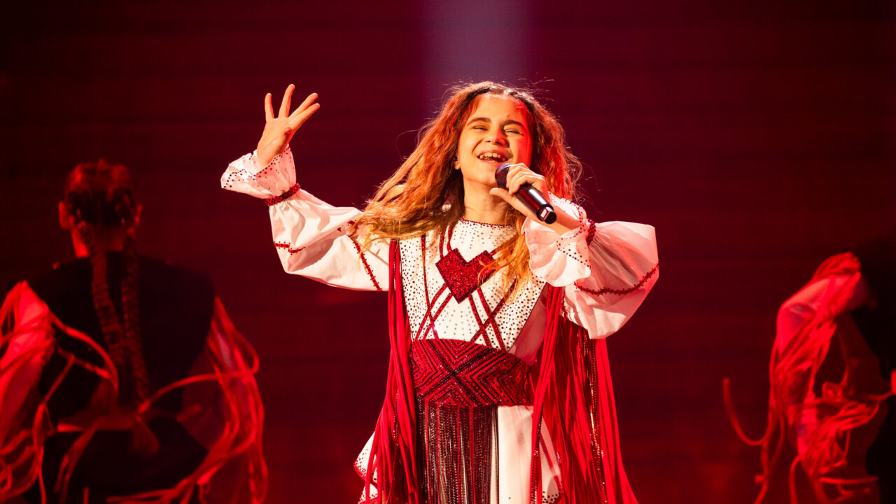Sofia Nersesian (Ucrania) en su primer ensayo individual en Eurovisión Junior 2025 | Imagen: Corinne Cumming - EBU