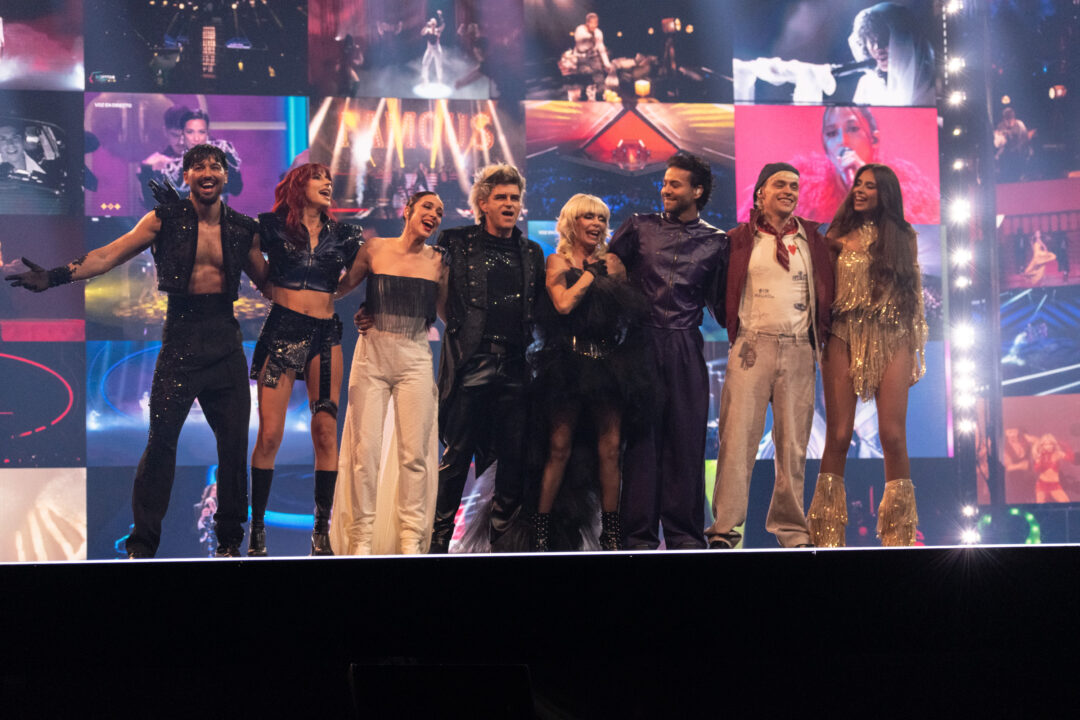 Actuación especial con exconcursantes en la gran final del Benidorm Fest 2026, Palau d’Esports l’Illa de Benidorm | Foto: Iván Trejo