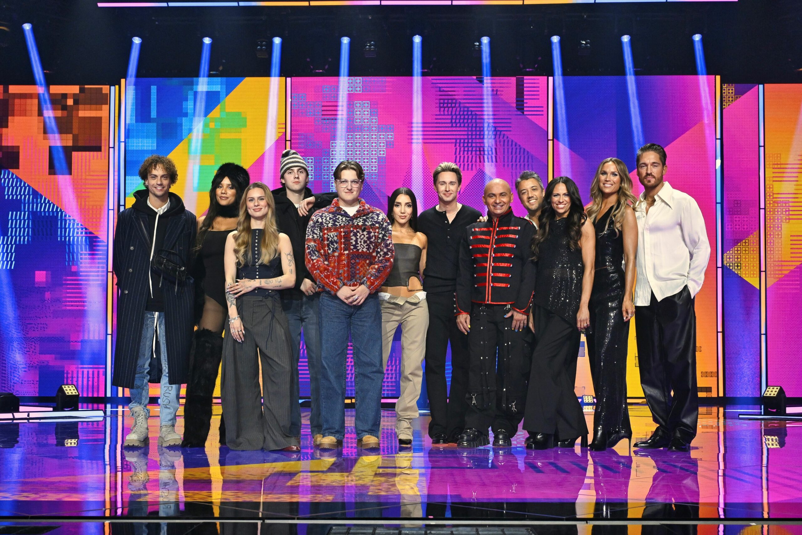 Artistas participantes de la primera eliminatoria del Melodifestivalen 2026 | Imagen: Stina Stjernkvist - SVT