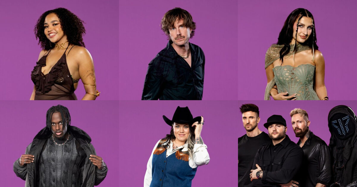 Cimberly, Timo Räisänen, Meira Omar, Felix Manu, Erika Jonsson y Smash into Pieces, artistas de la cuarta eliminatoria del Melodifestivalen 2026 | Imagen: Janne Danielsson - SVT