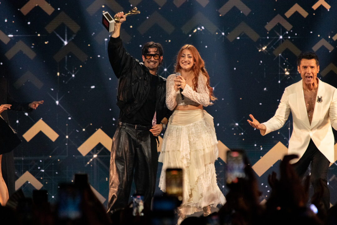 Tony Grox & LUCYCALYS, ganadores del Benidorm Fest 2026, Palau d’Esports l’Illa de Benidorm | Foto: Iván Trejo