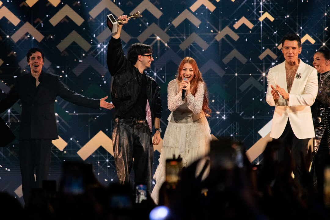 Tony Grox & LUCYCALYS, ganadores del Benidorm Fest 2026, Palau d’Esports l’Illa de Benidorm | Foto: Iván Trejo