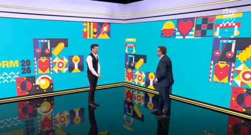 Audiencias: la entrevista de Jesús Vázquez promocionando el Benidorm Fest alcanza un 11,6% de cuota en el Telediario Fin de Semana 2