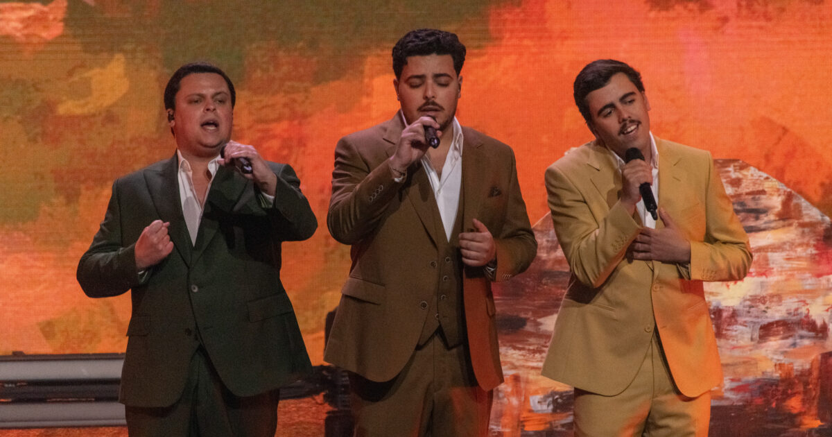 Bandidos do Cante en la gran final del Festival da Canção 2026 de Portugal | Imagen: Iván Trejo - ESCplus