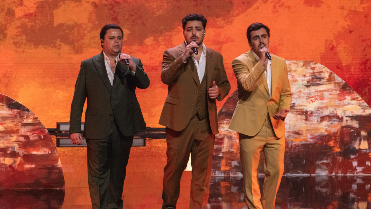 Bandidos do Cante en la gran final del Festival da Canção 2026 de Portugal | Imagen: Iván Trejo - ESCplus