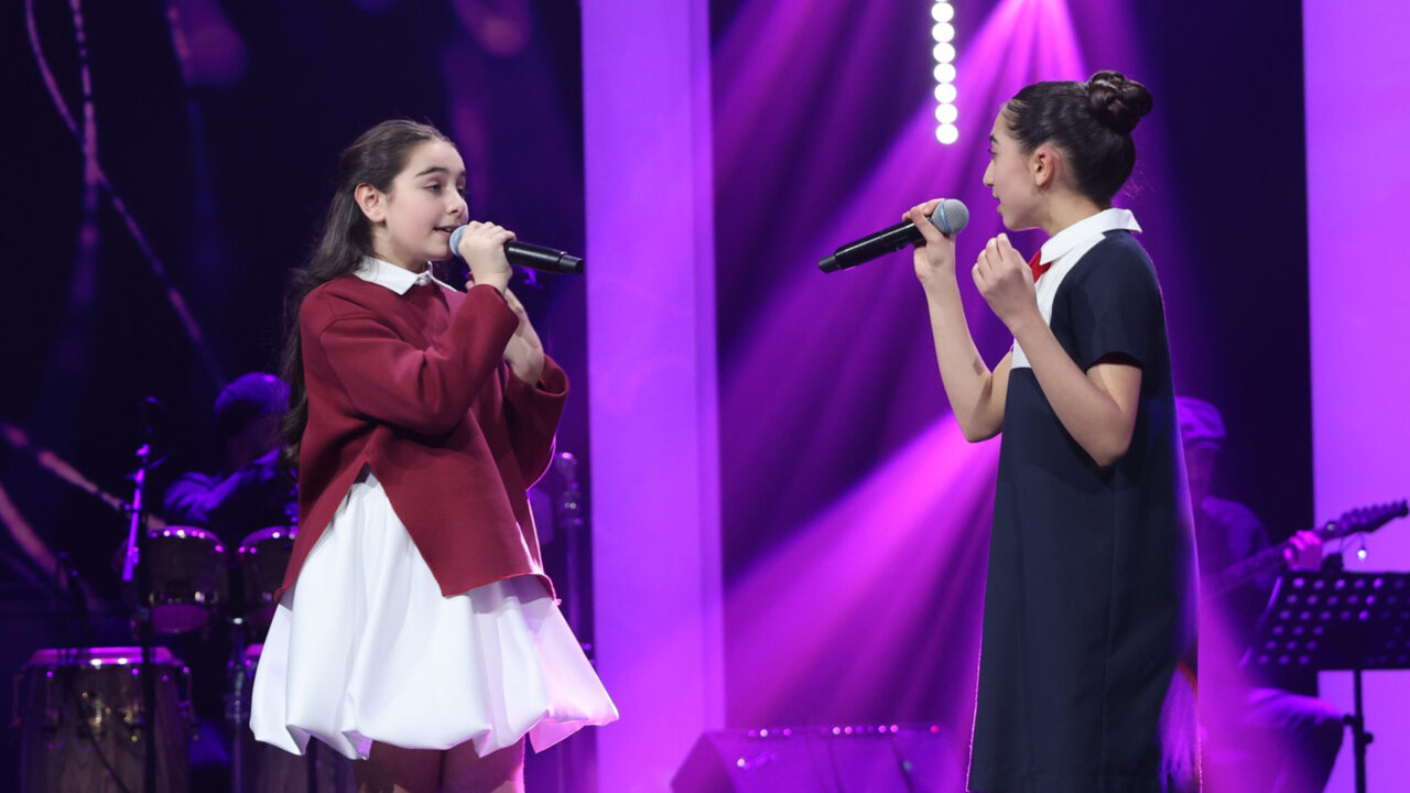 Elizabet Dzadzamia con Nia Lashkhia en la Gala 2 del Ranina 2026 | Imagen: GPB