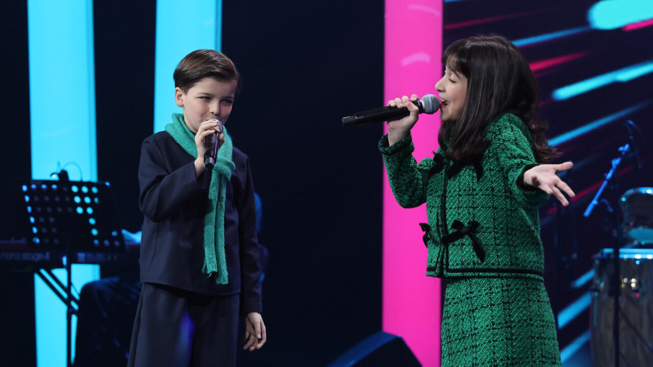 Liliana Chachanidze con Sandro Abesadze en la Gala 2 del Ranina 2026 | Imagen: GPB