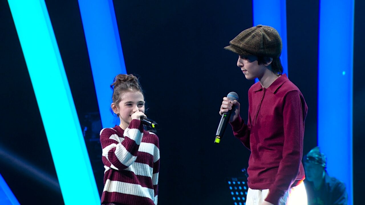 Luka Mikadze con Lile Mchedlishvili en la Gala 1 del Ranina 2026 | Imagen: GPB