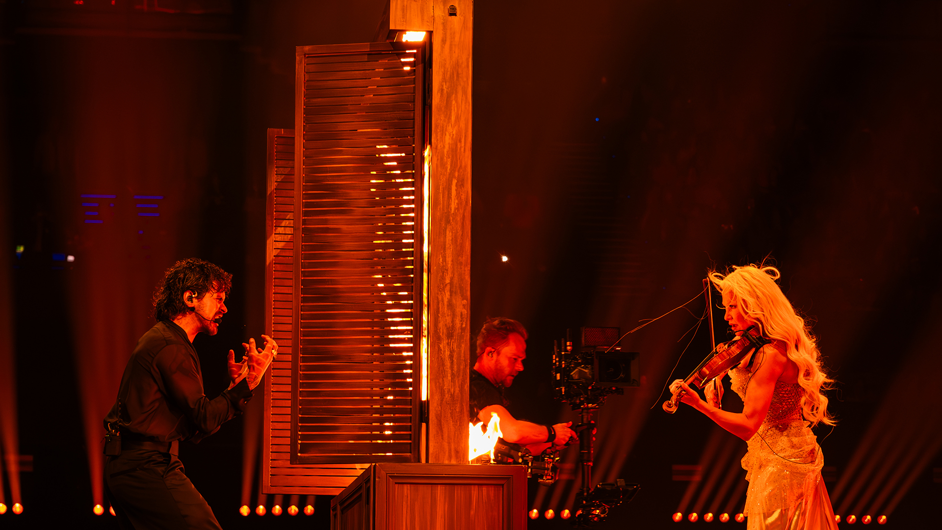 Linda Lampenius x Pete Parkkonen (Finlandia) en la primera semifinal del Festival de Eurovisión 2026 | Imagen: Corinne Cumming - EBU