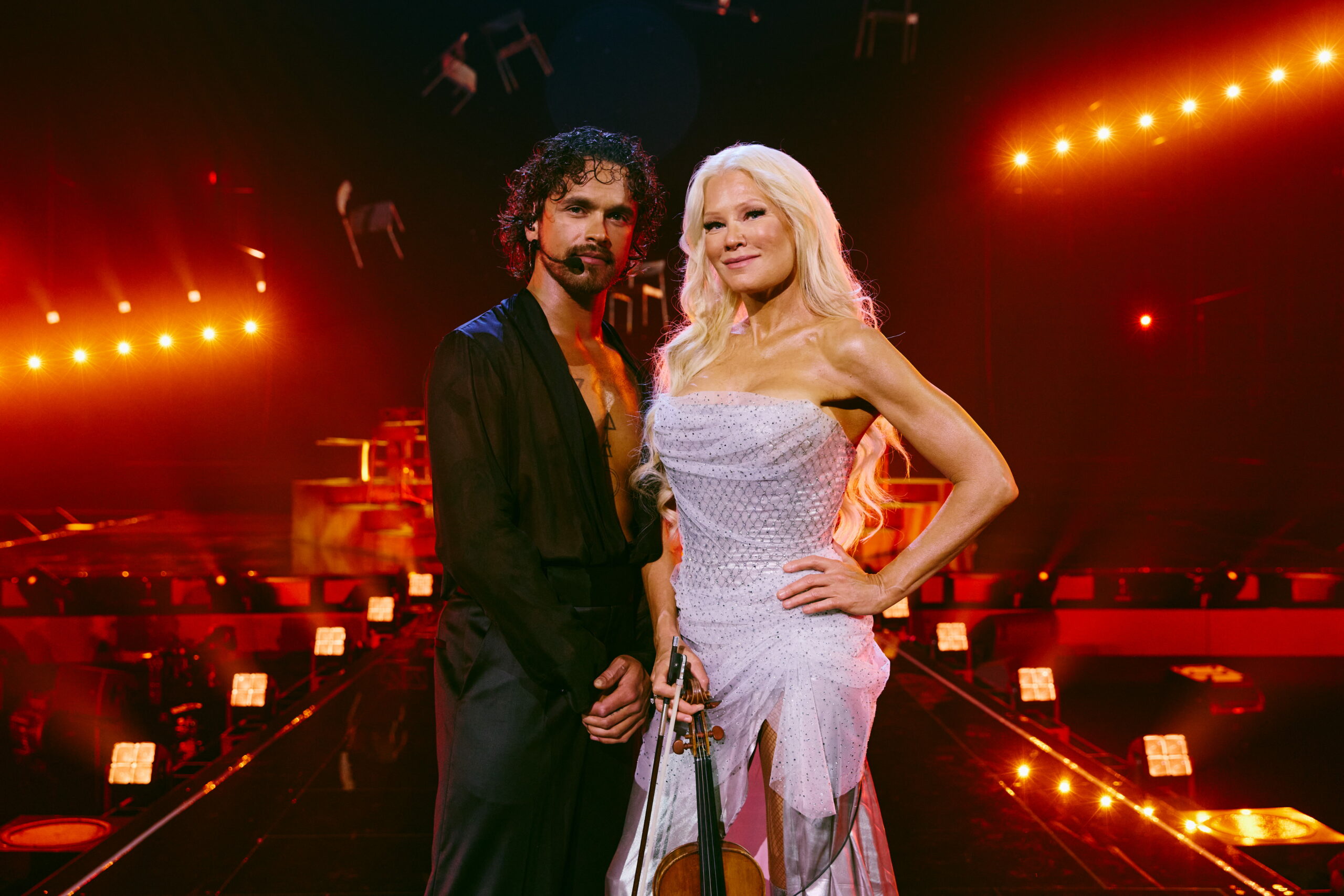Linda Lampenius x Pete Parkkonen (Finlandia) en su primer ensayo individual en el Festival de Eurovisión 2026 | Imagen: Alma Bengtsson - EBU