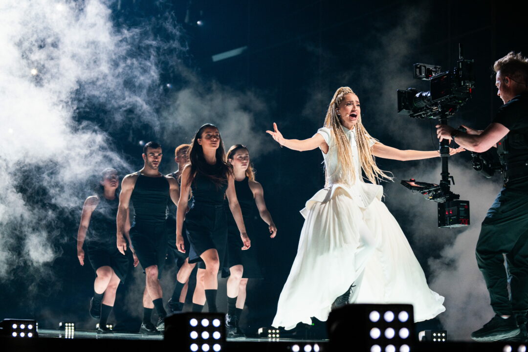 Monroe (Francia) en su primer ensayo individual en el Festival de Eurovisión 2026 | Imagen: Corinne Cumming - EBU