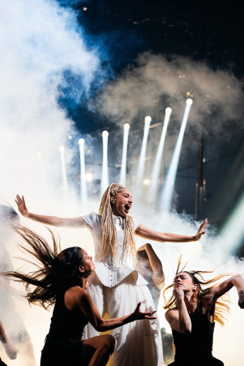 Monroe (Francia) en su primer ensayo individual en el Festival de Eurovisión 2026 | Imagen: Corinne Cumming - EBU