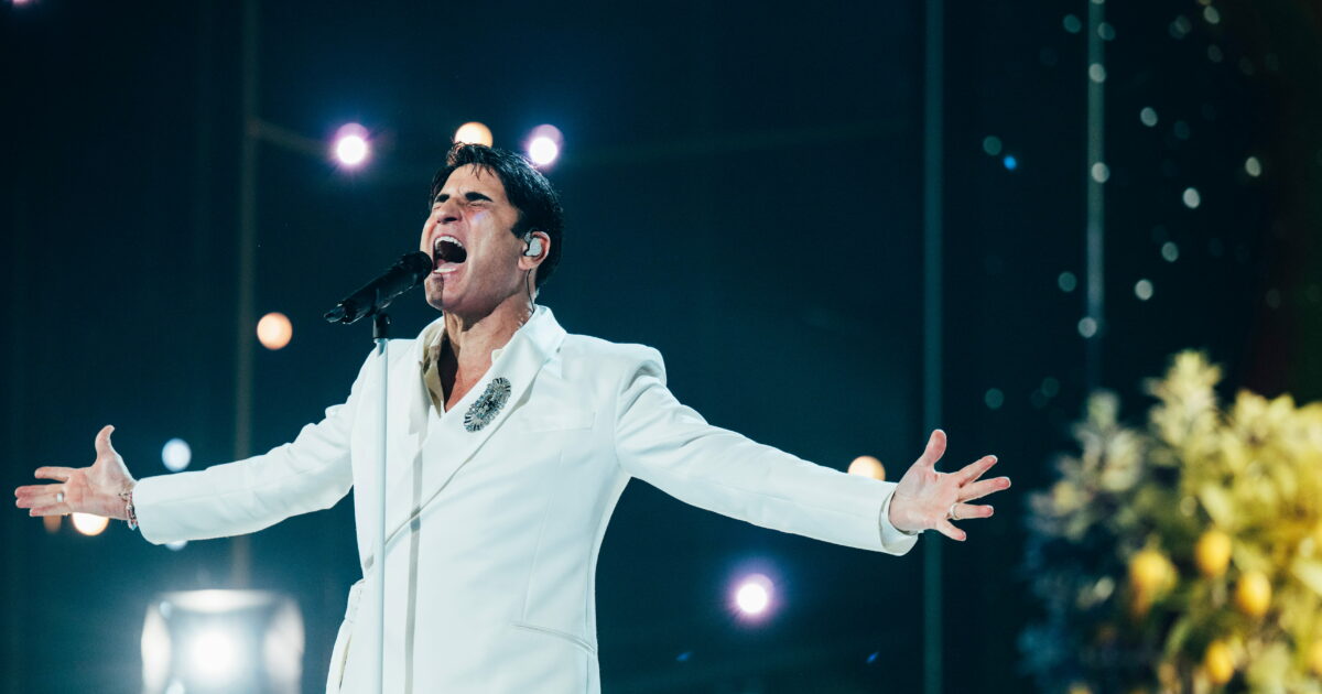 Sal Da Vinci (Italia) en su primer ensayo individual en el Festival de Eurovisión 2026 | Imagen: Sarah Louise Bennett - EBU