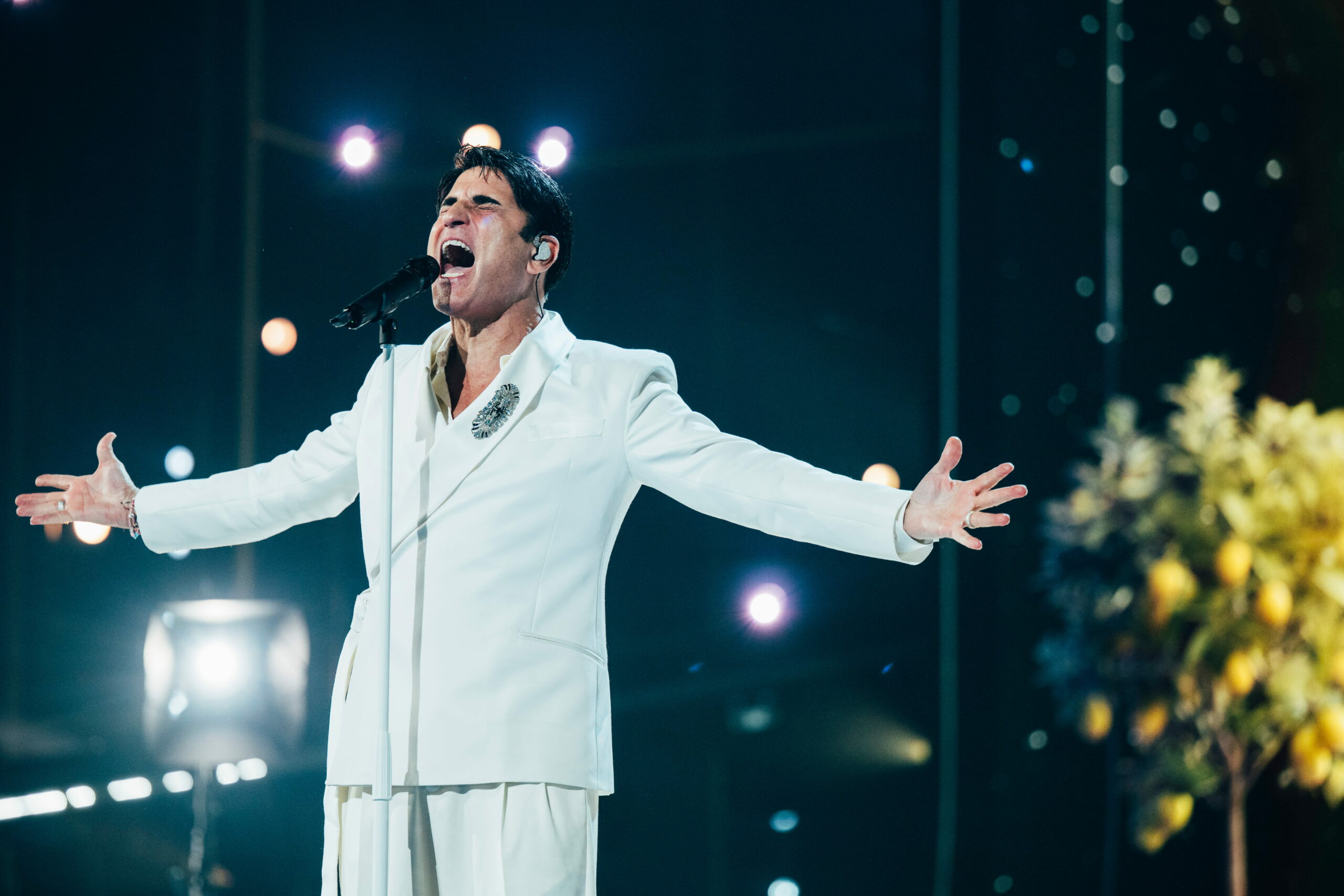 Sal Da Vinci (Italia) en su primer ensayo individual en el Festival de Eurovisión 2026 | Imagen: Sarah Louise Bennett - EBU