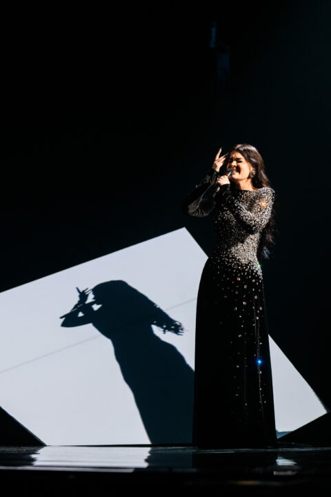 Atvara (Letonia) en su primer ensayo individual en el Festival de Eurovisión 2026 | Imagen: Corinne Cumming - EBU