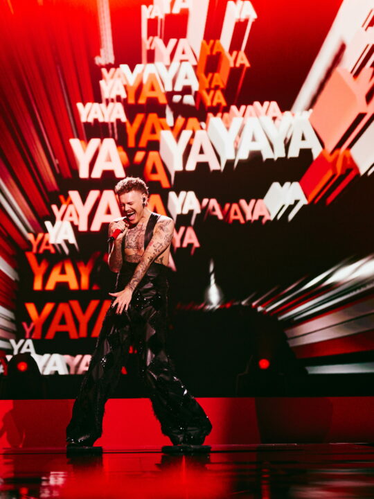 JONAS LOVV (Noruega) en su primer ensayo individual en el Festival de Eurovisión 2026 | Imagen: Alma Bengtsson - EBU