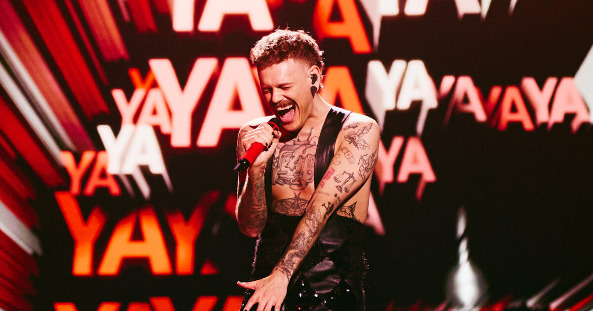JONAS LOVV (Noruega) en su primer ensayo individual en el Festival de Eurovisión 2026 | Imagen: Alma Bengtsson - EBU