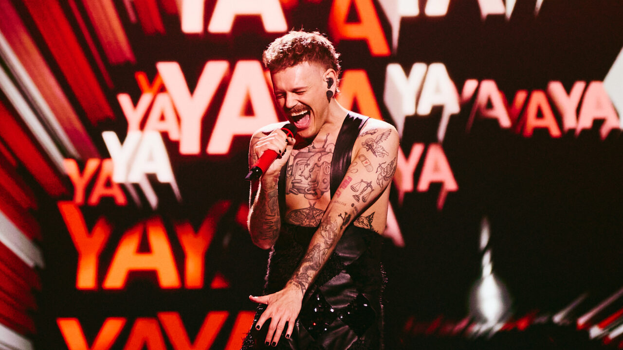 JONAS LOVV (Noruega) en su primer ensayo individual en el Festival de Eurovisión 2026 | Imagen: Alma Bengtsson - EBU
