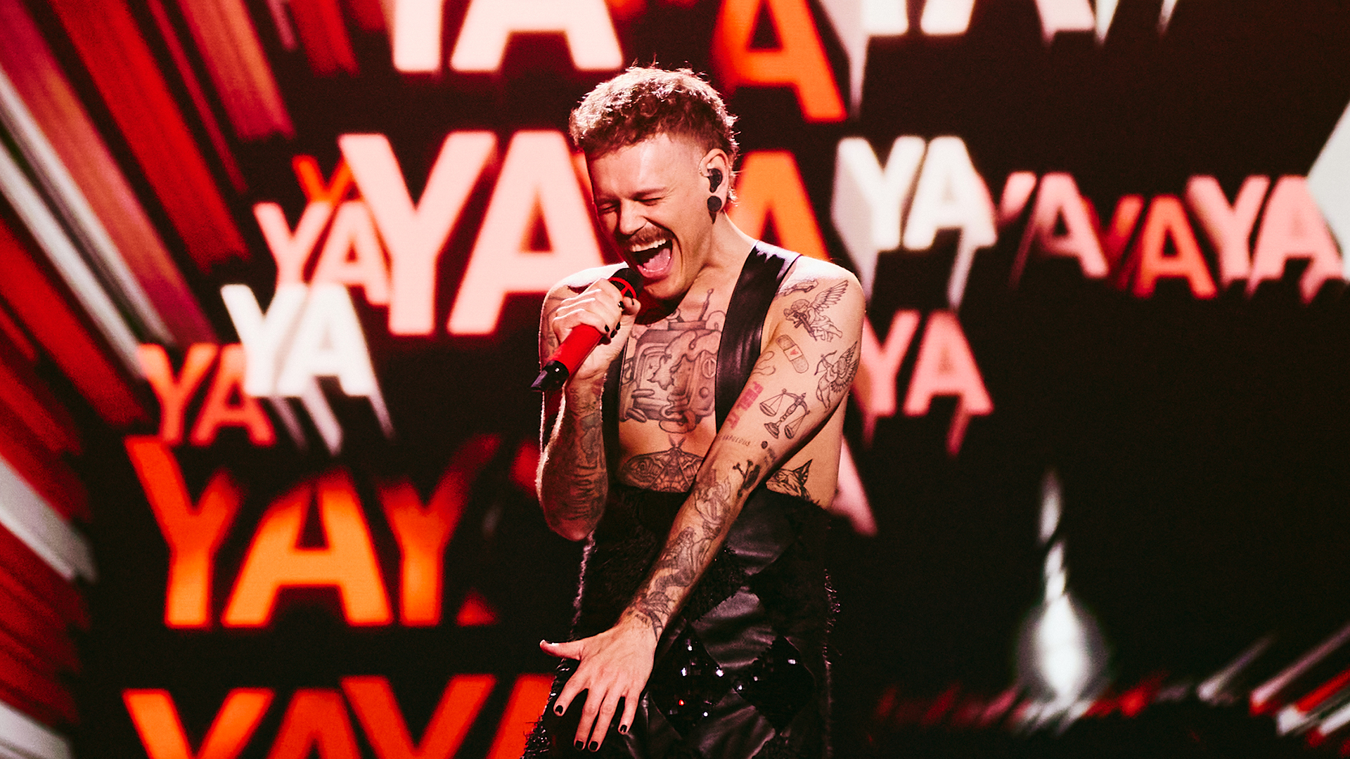JONAS LOVV (Noruega) en su primer ensayo individual en el Festival de Eurovisión 2026 | Imagen: Alma Bengtsson - EBU