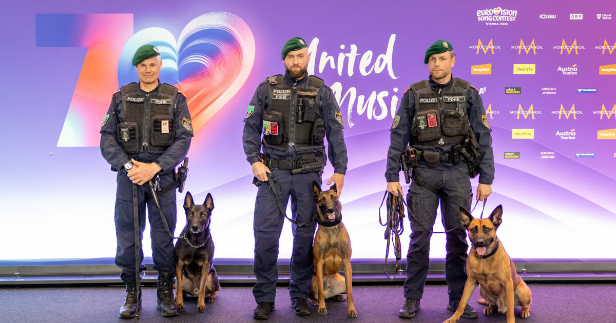 Fuerzas y cuerpos de seguridad en el Wiener Stadthalle de Viena durante el Festival de Eurovisión 2026 | Imagen: Christian Öser - ORF